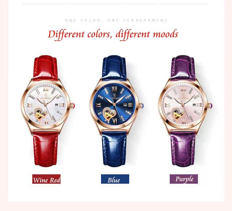 Women Fashion Leather Romance Red Dial Luxury Ladies Watch - Trend Fusion