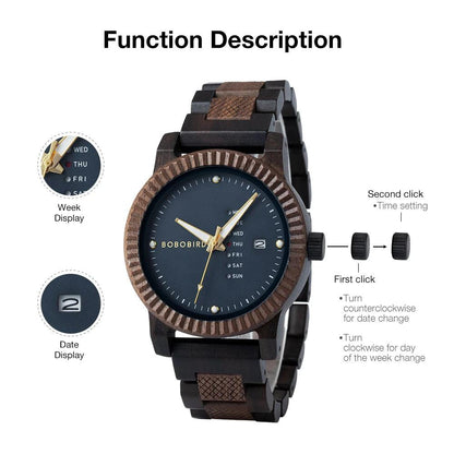 BOBOBIRD Men's Quartz Simple Fashion New Couple Wooden - Trend Fusion