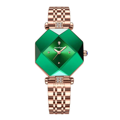 Women Luxury Green Diamond Quartz Waterproof Stainless Stain Watch - Trend Fusion