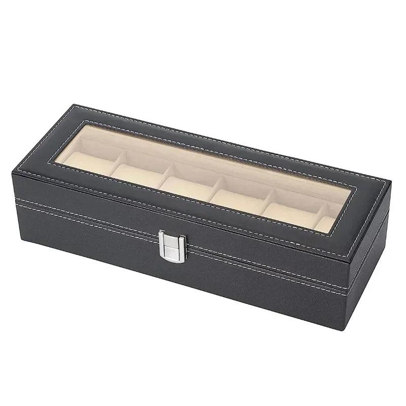 PU Leather Display Storage Collection Organizer watch box Case With Glass - Trend Fusion