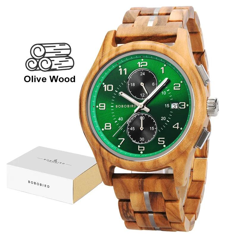 BOBO BIRD Men Watches 44mm Luxury Quartz Lightweight Wooden Watch - Trend Fusion