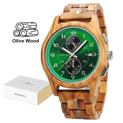 BOBO BIRD Men Watches 44mm Luxury Quartz Lightweight Wooden Watch - Trend Fusion