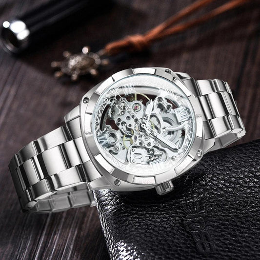 Men Skeleton Luxury Engraved Movement Retro Mechanical Watch - Trend Fusion