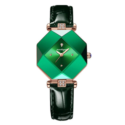 Women Luxury Green Diamond Quartz Waterproof Stainless Stain Watch - Trend Fusion